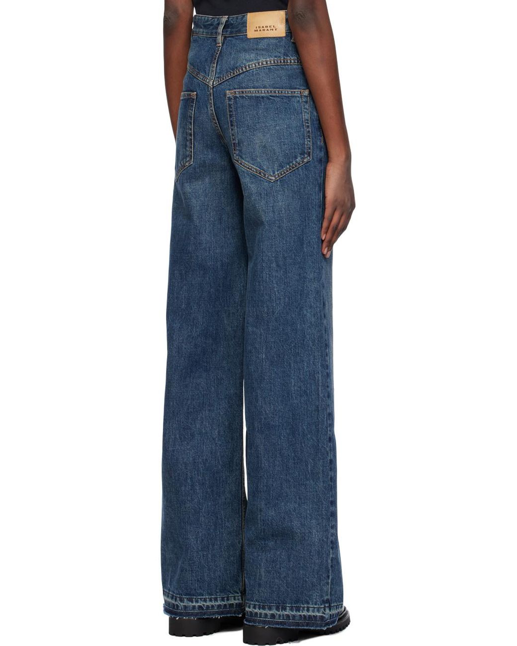 Isabel Marant Blue Noldy Logo-Patch Jeans