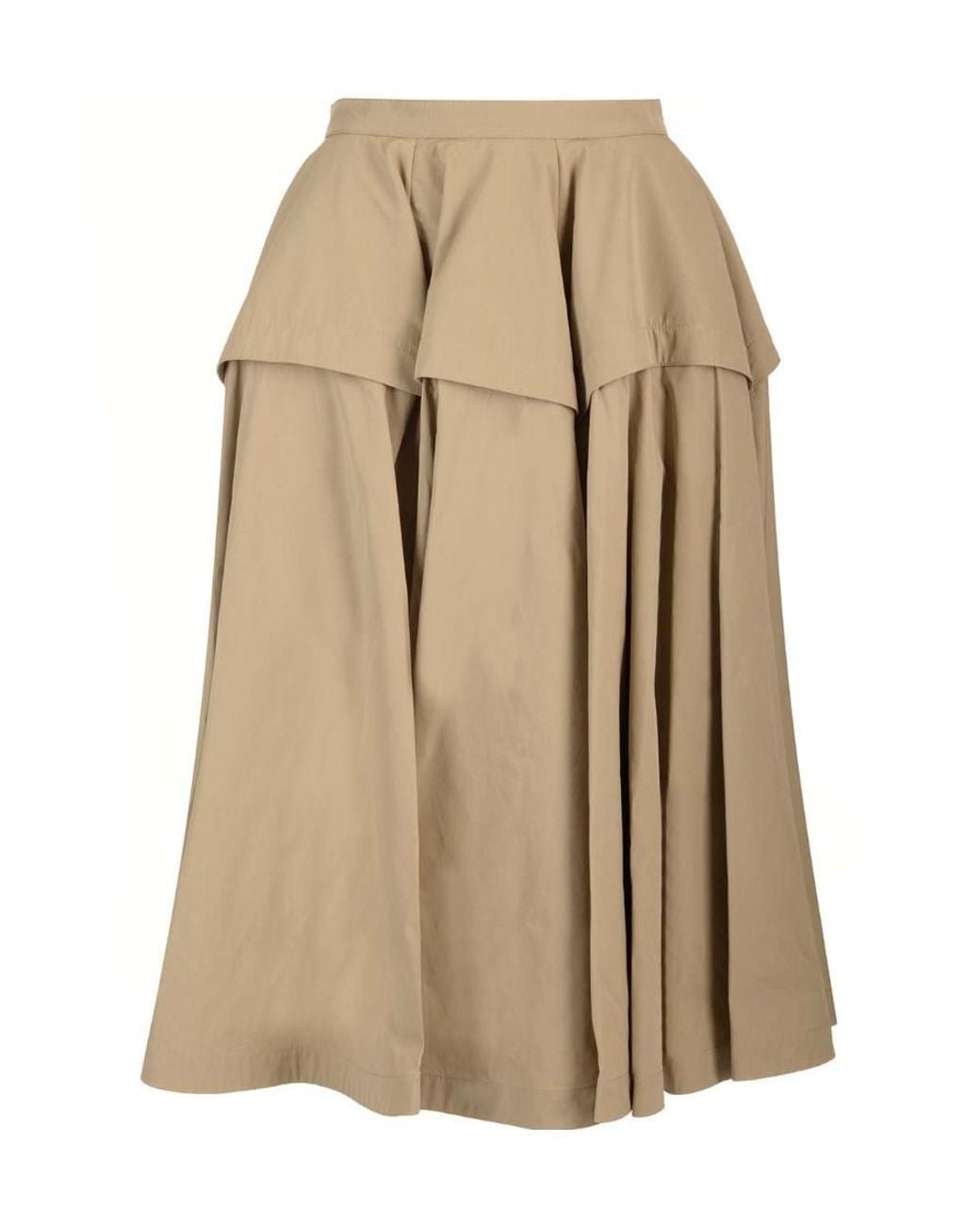 Bottega Veneta Natural Compact A-Line Skirt