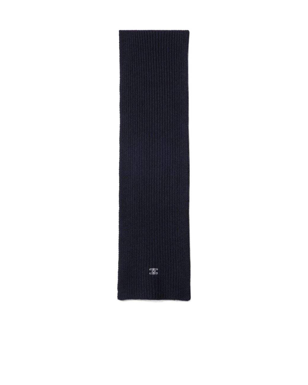 Céline Blue Ribbed Cashmere Scarf