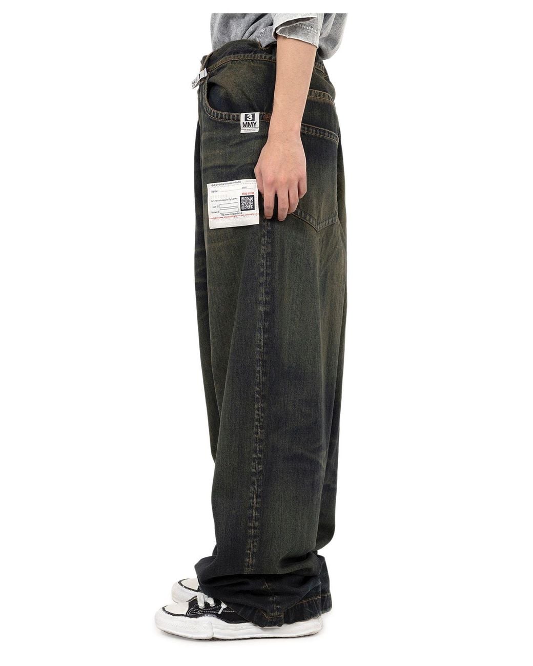 Maison Mihara Yasuhiro Black Layered Jeans for men