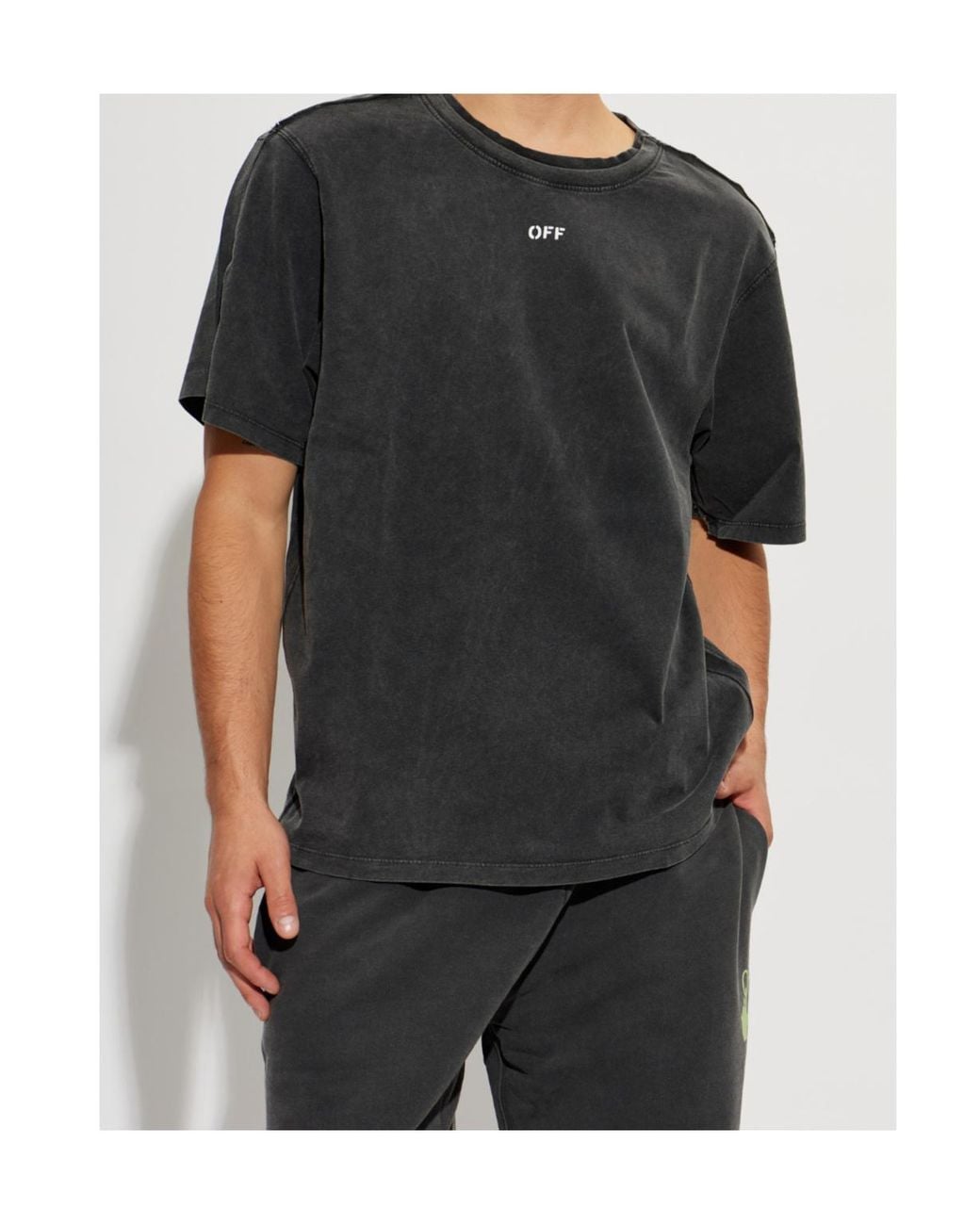 Off-White c/o Virgil Abloh Black Off Stamp Short Sleeved T-Shirt for men