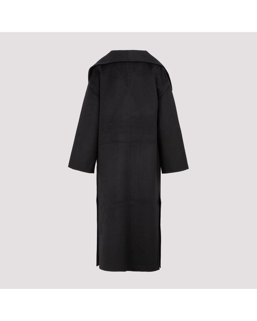 Totême Black Totême Side-Slit Draped Coat