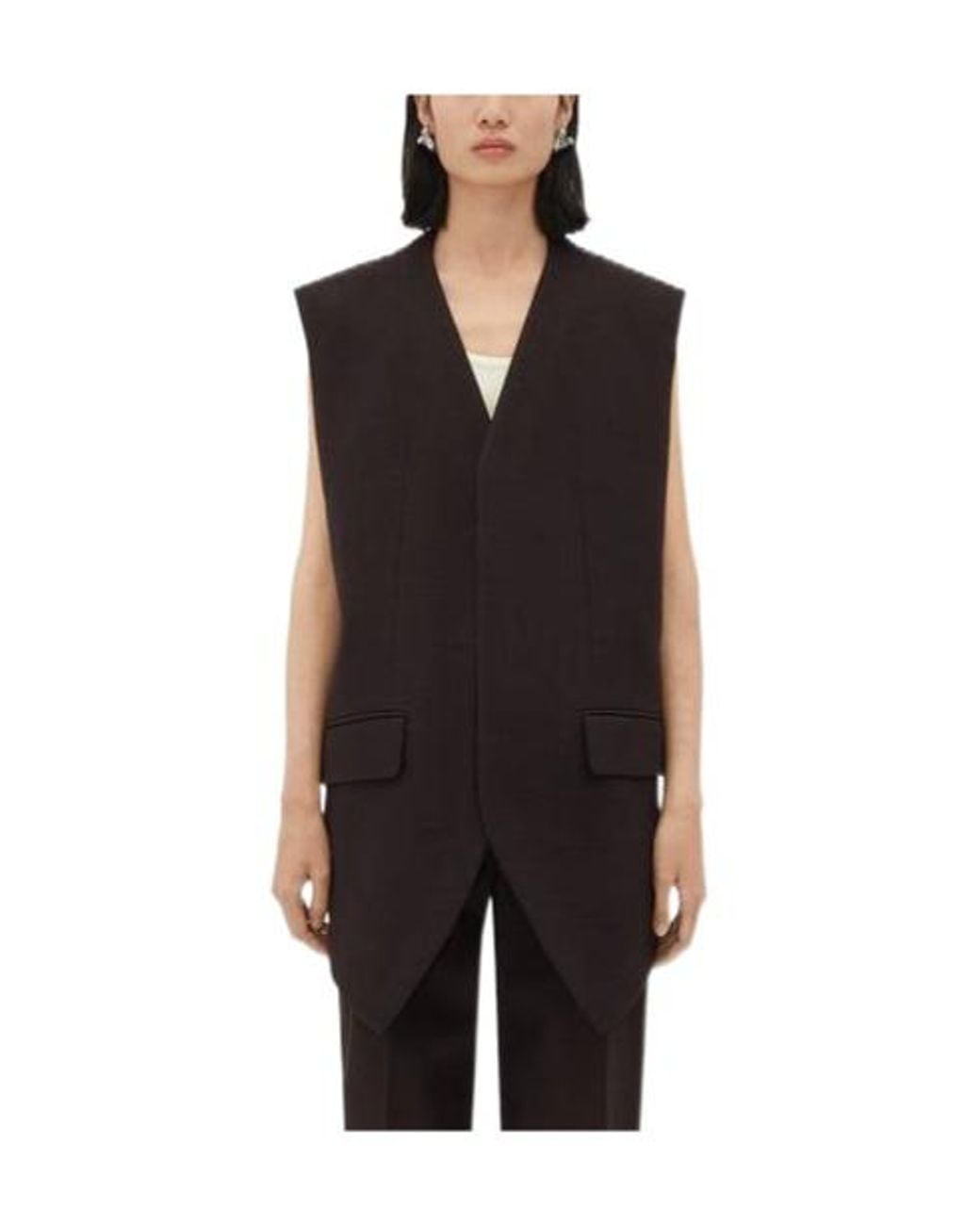 Bottega Veneta Black Structured Sleeveless Gilet