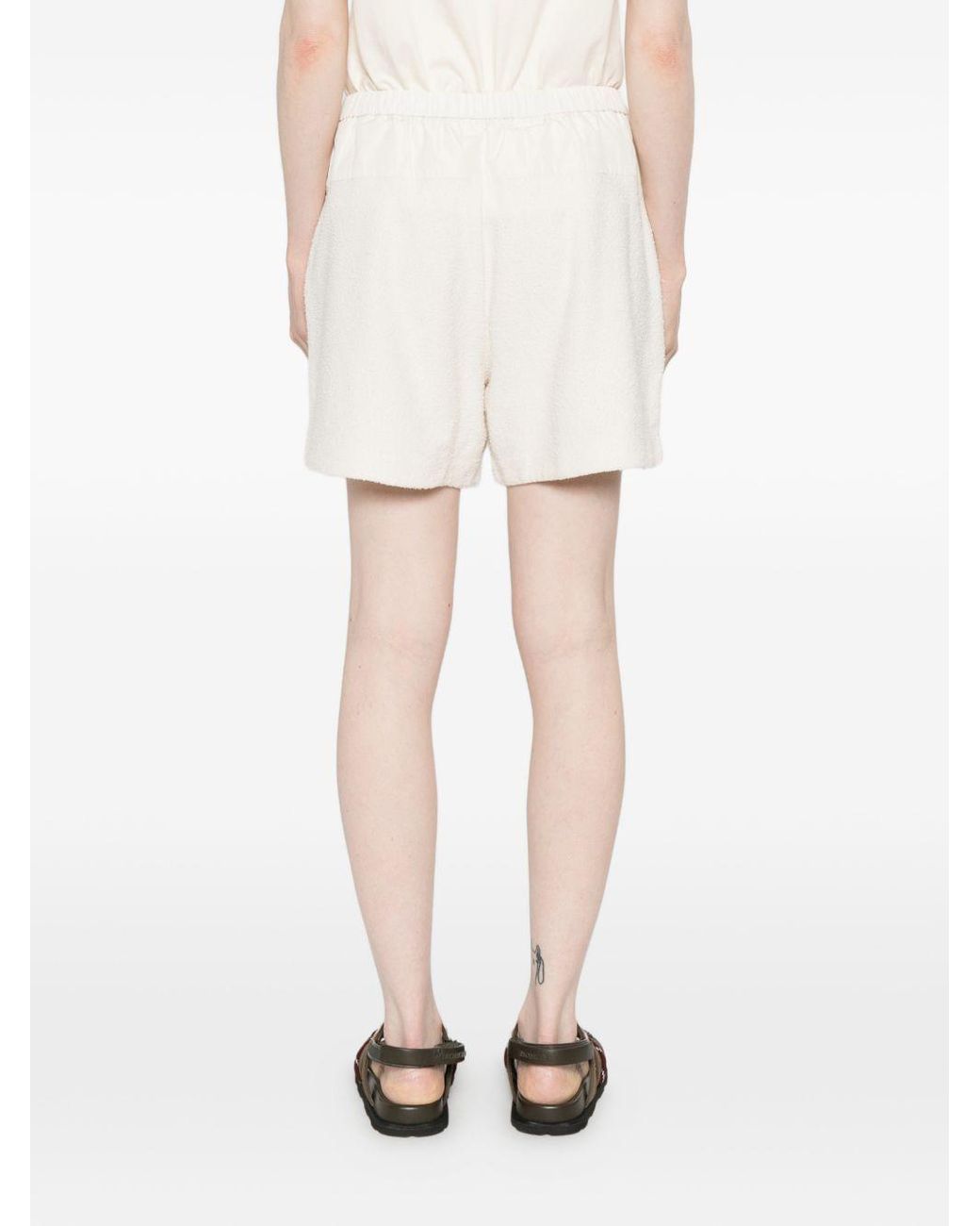 Moncler Gray Boucle Elastic Waist Shorts