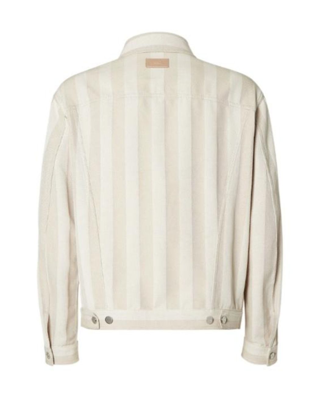 Fendi White Pequin Striped Denim Jacket for men