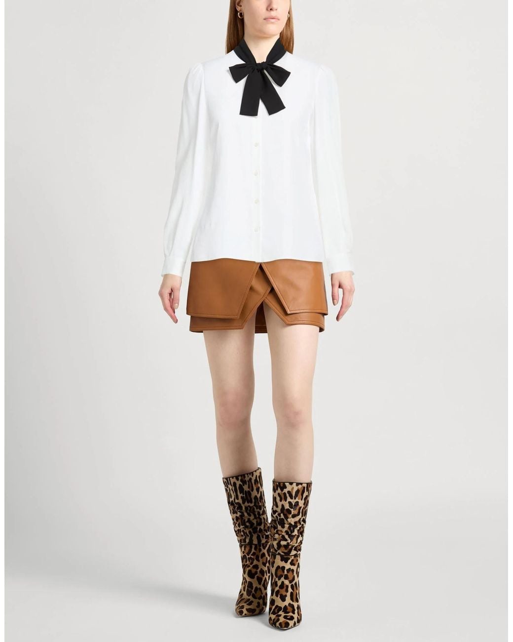 Dolce & Gabbana White Bow-Tie Blouse