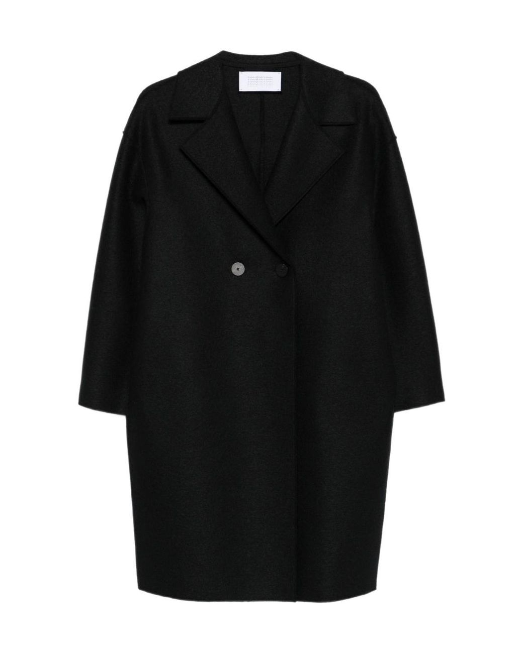 Harris Wharf London Black Dropped Shoulder Coat