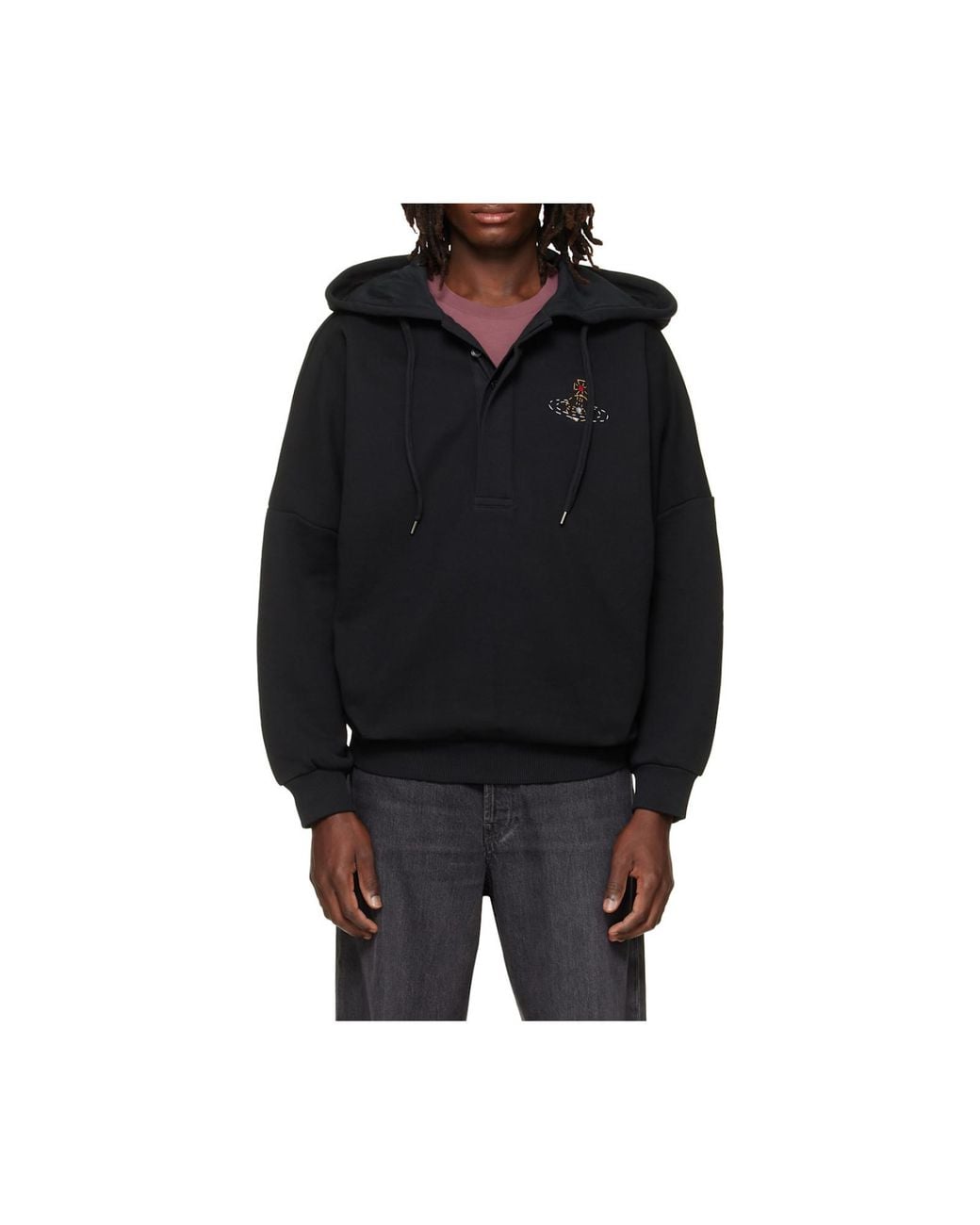 Vivienne Westwood Black Batwing Logo Hoodie for men