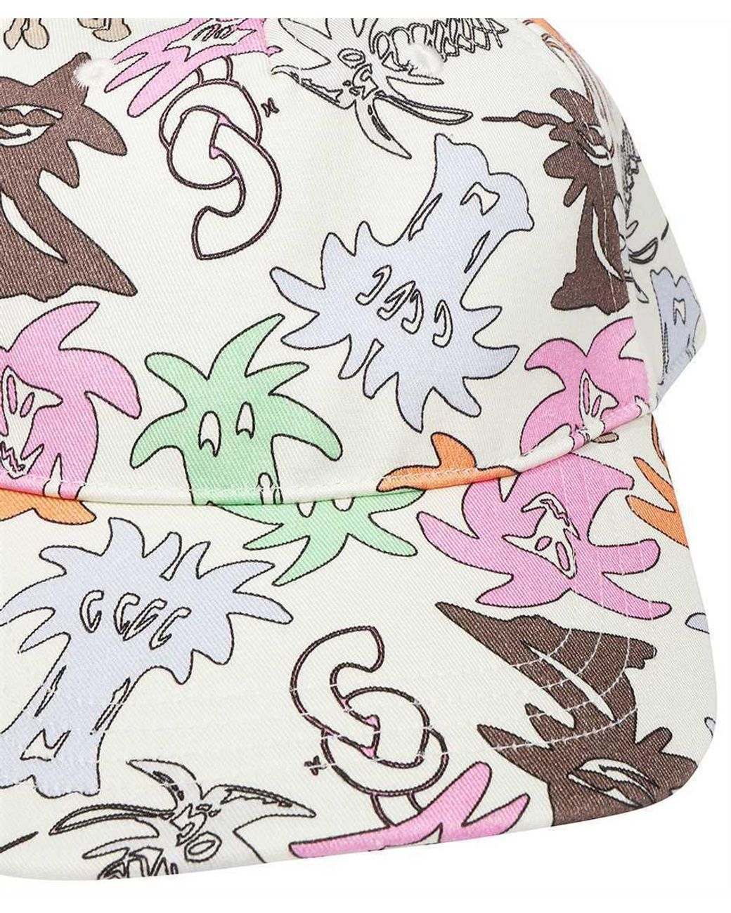 Palm Angels White Patterned Hat for men