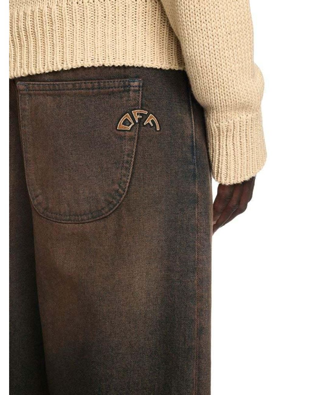 Off-White c/o Virgil Abloh Brown Overdyed Jeans for men