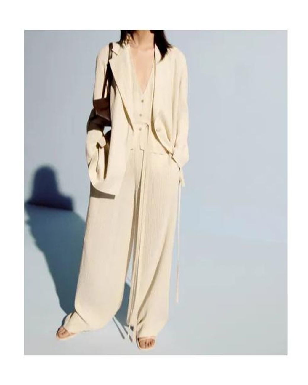 Joseph White Mawn Plissé-Jacquard Wide-Leg Pants
