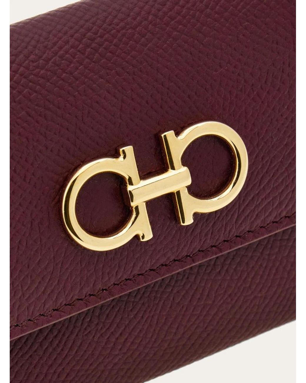 Ferragamo Purple Ferragamo Gancini Card Case