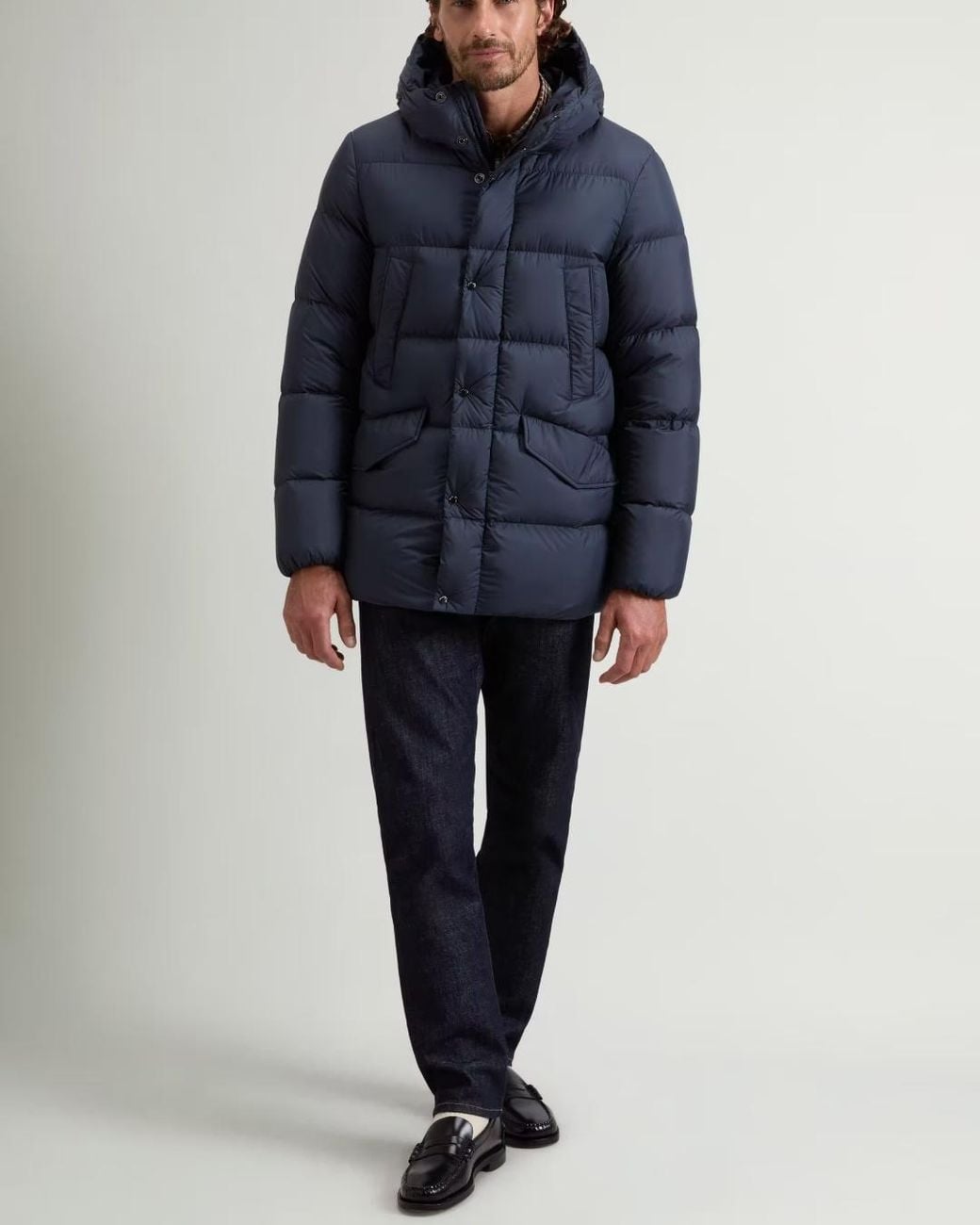Woolrich Blue Cloud Parka for men