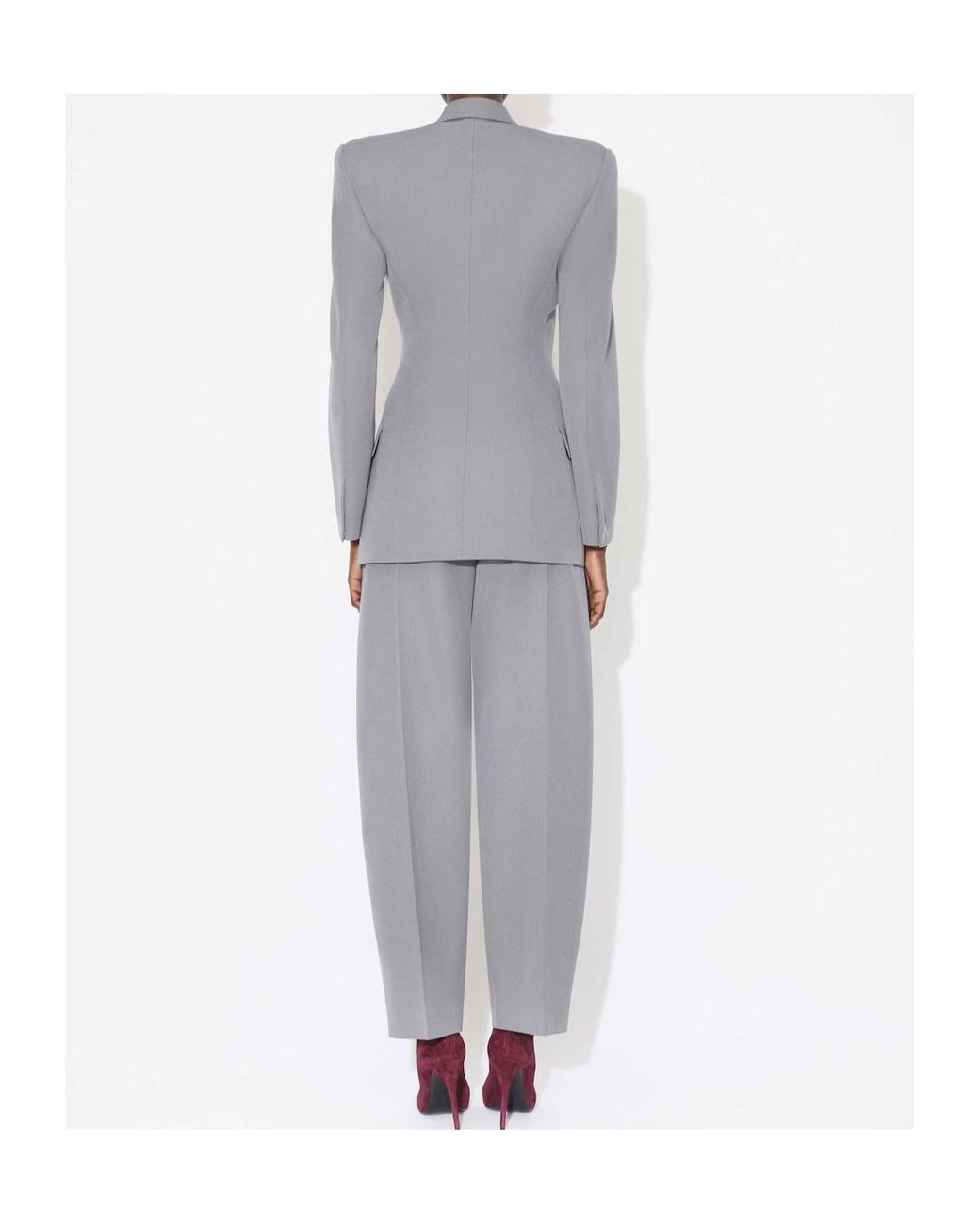 Alaïa Gray Alaïa Gabardine Tailored Jacket