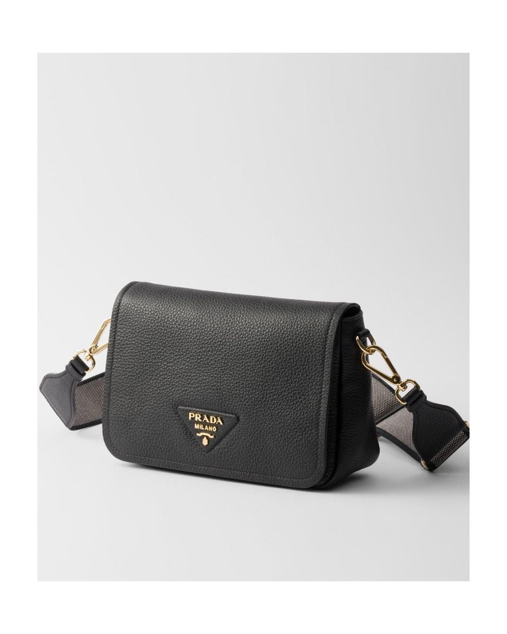 Prada Black Logo Strap Shoulder Bag