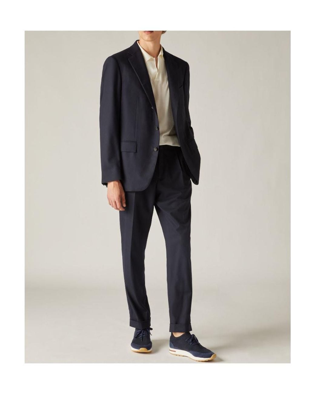 Loro Piana Blue Single-Breasted Tailored Blazer for men