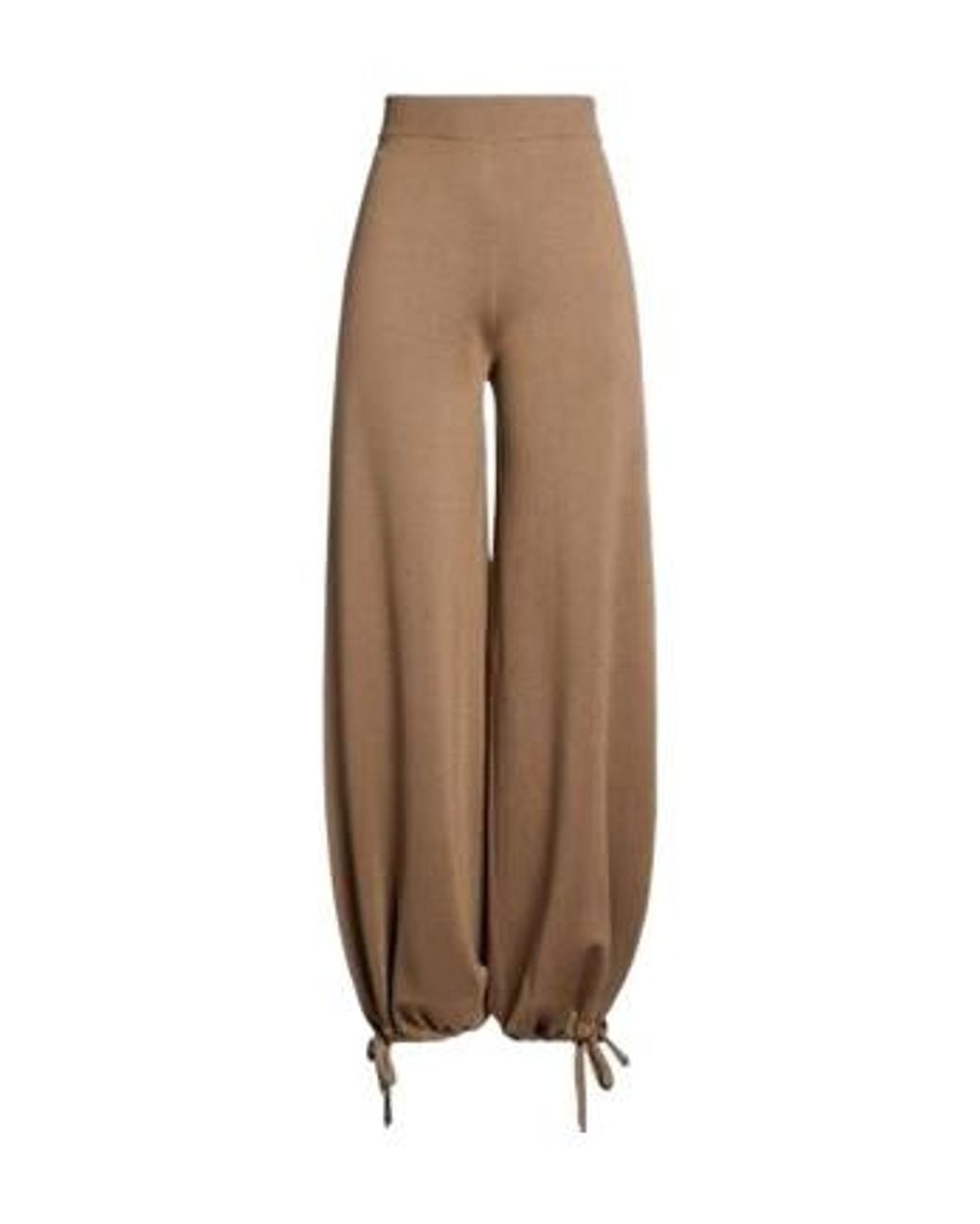 Max Mara Brown High-Waist Knit Balloon Trousers