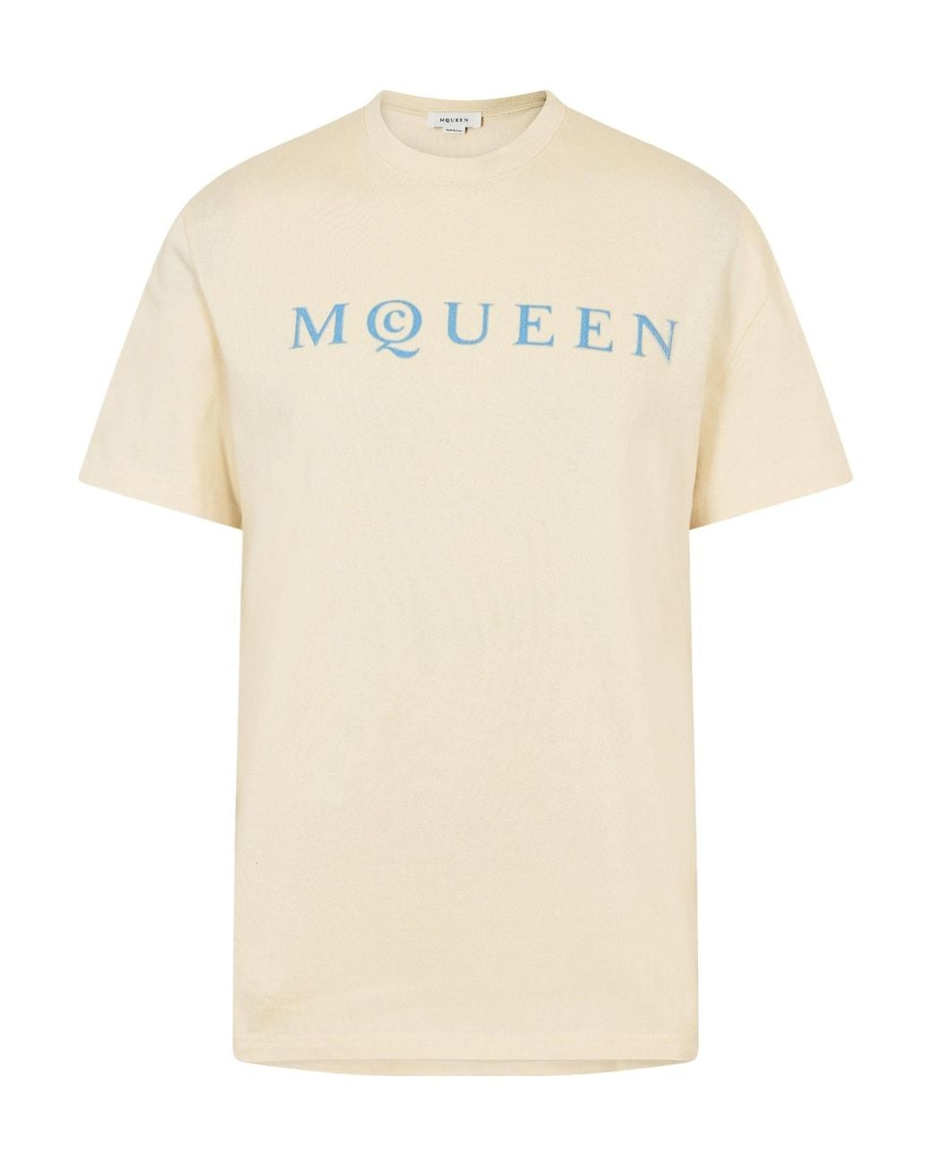 McQueen White Simple Printed T-Shirt for men