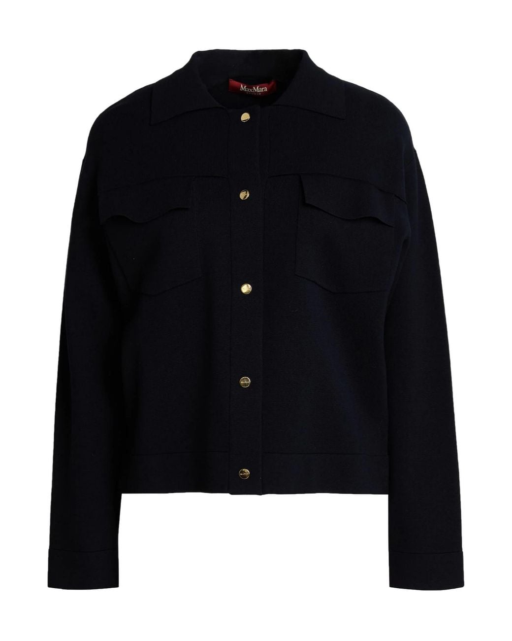 Max Mara Black Solid-Colored Knit Top