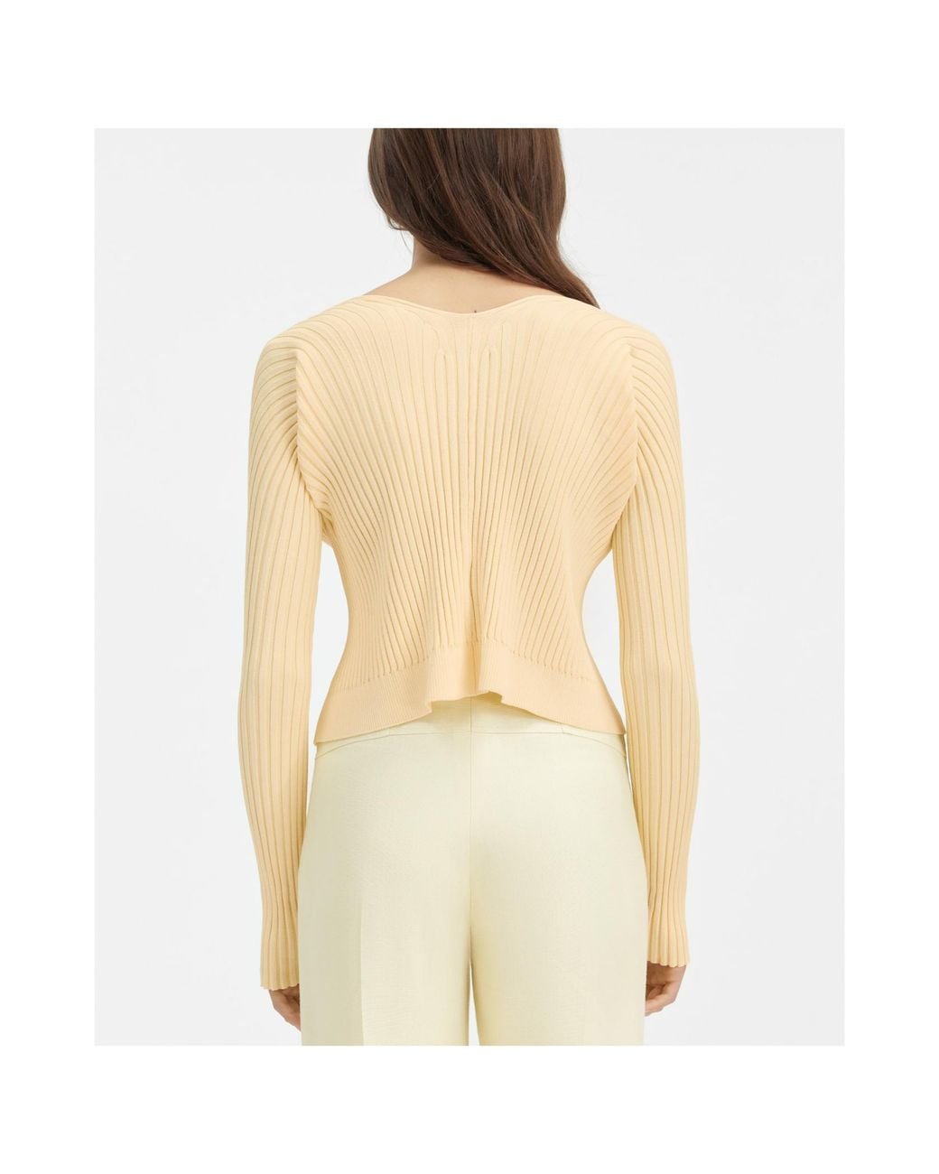 Jacquemus Natural Logo Plaque Long-Sleeved Cardigan