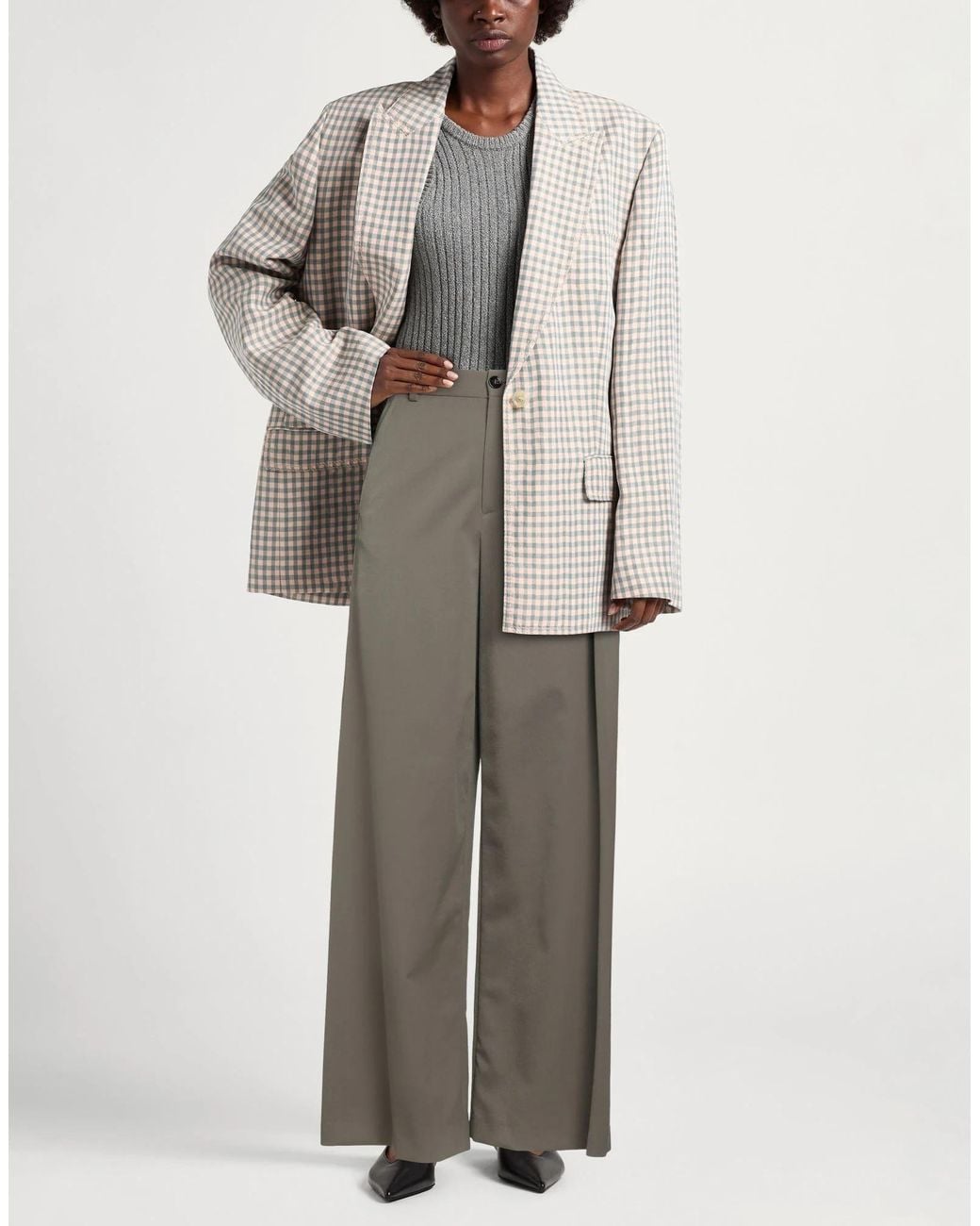 MM6 by Maison Margiela Gray Casual Trousers