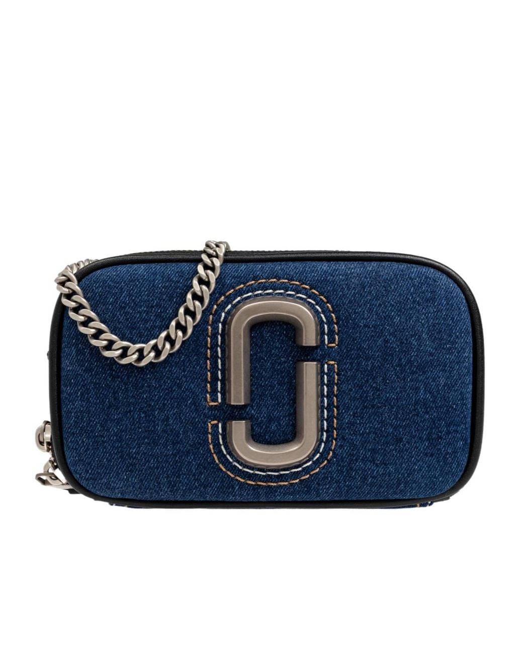 Marc Jacobs Blue The Denim Chain Snapshot Crossbody Bag