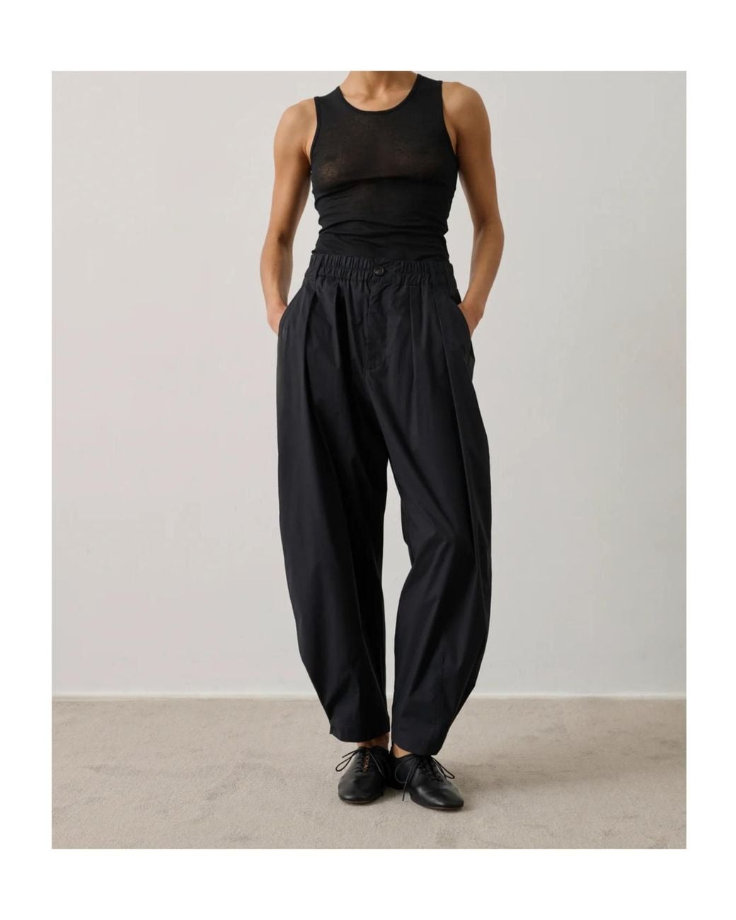 Soeur Black Round Neck Semi-Transparent Vest