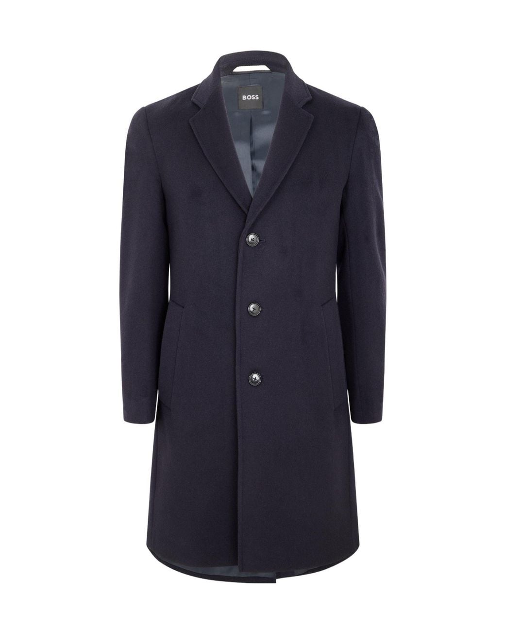 Boss Blue Solid Color Coat for men