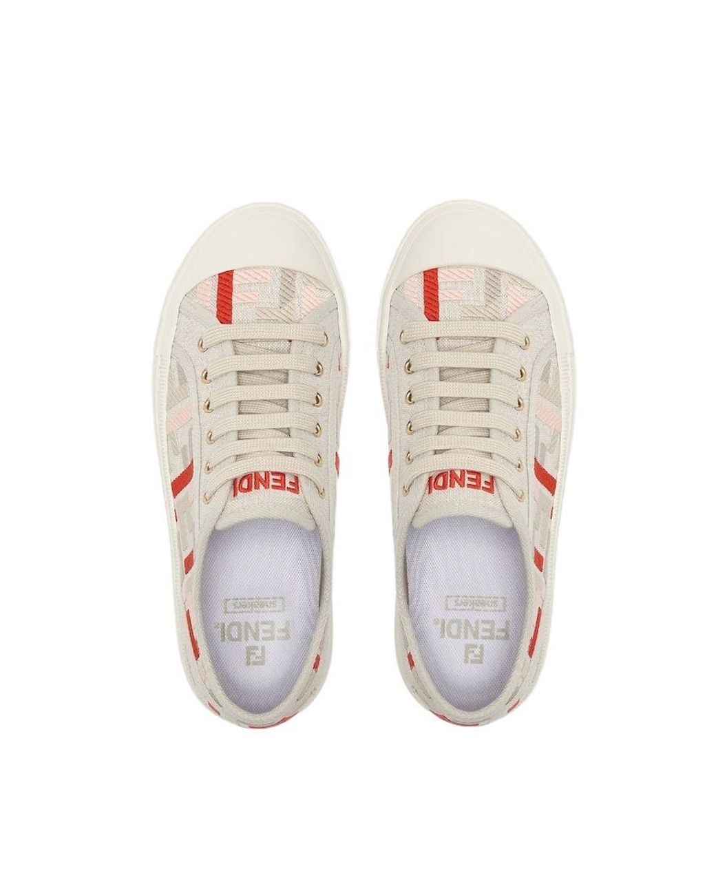 Fendi Pink Domino Ff Embroidered Sneakers