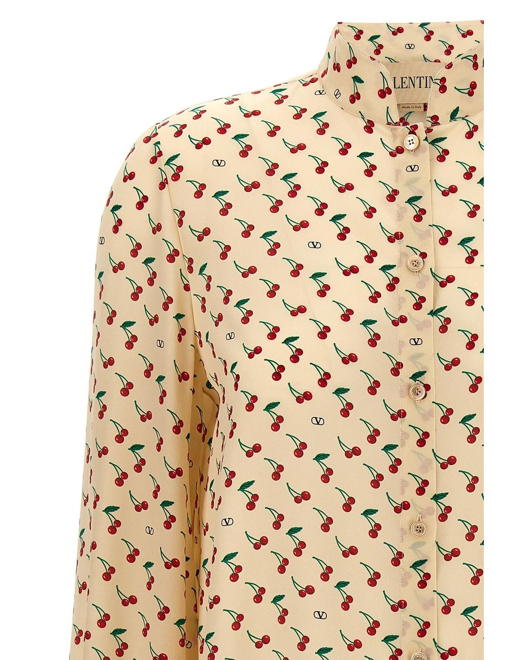 Valentino Natural Cherryfic Printed Long-Sleeved Shirt