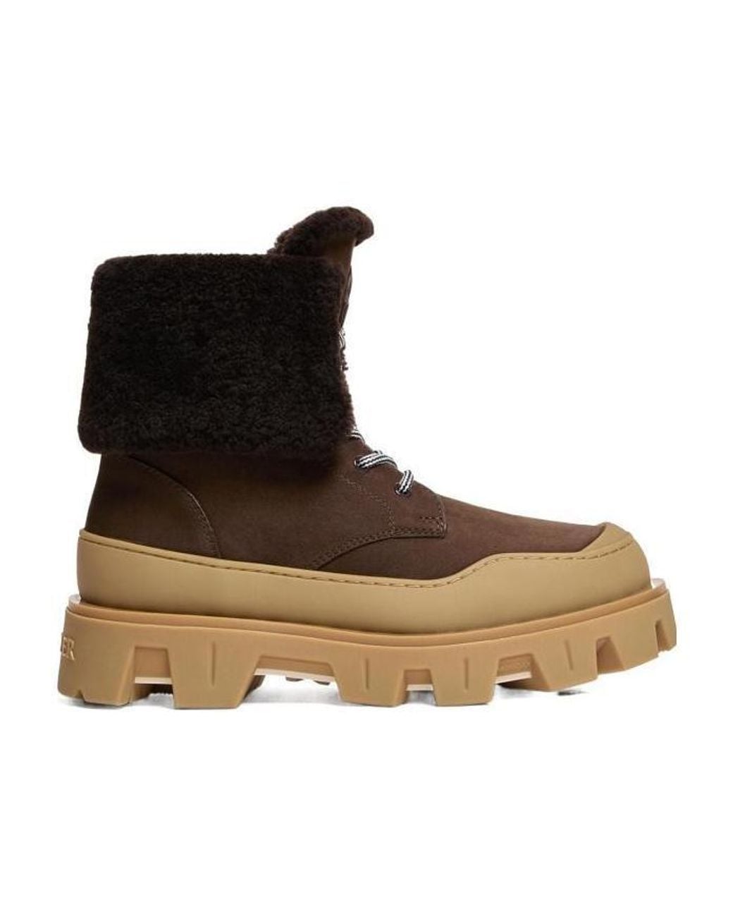 Moncler Brown Peak Snowcap Nubuck Shearling Boots