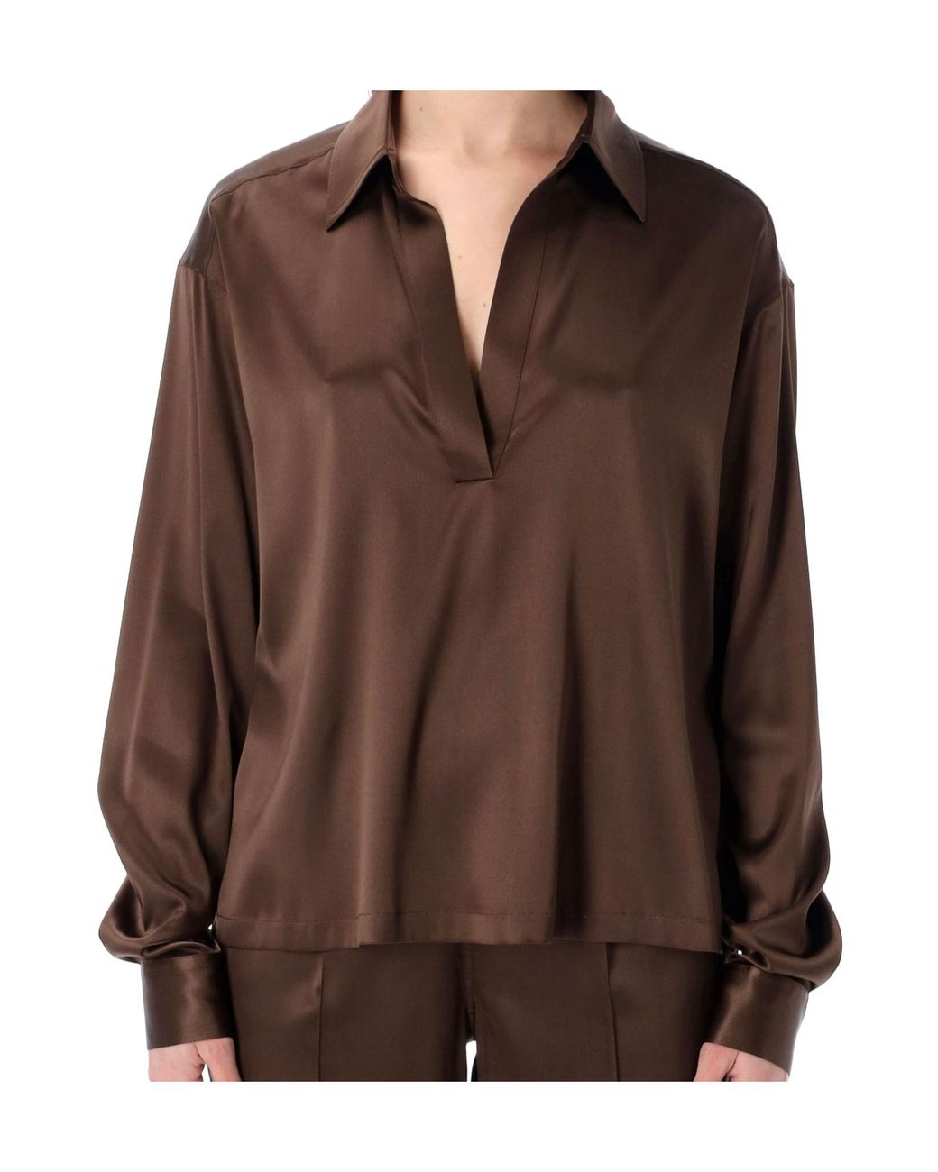 Tom Ford Brown Satin Blouse