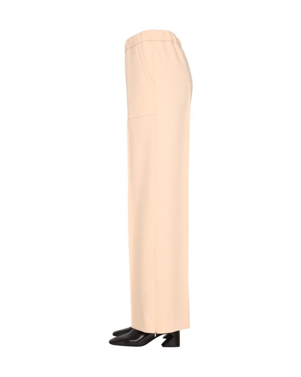 Jil Sander Natural Elasticated Waist Wide Leg Pants