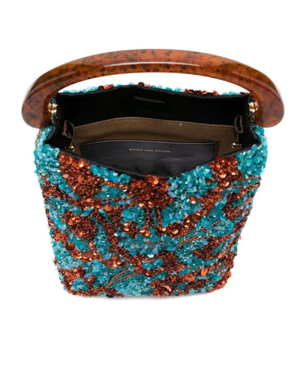 Dries Van Noten Blue Micro Crisp Embellished Bucket Bag