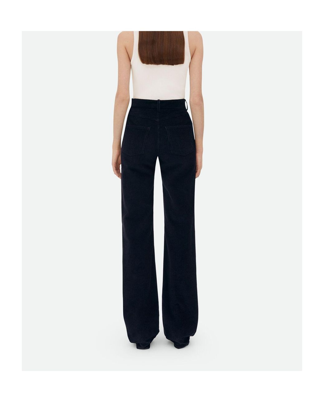 Bottega Veneta Blue Corduroy Straight Leg Trousers