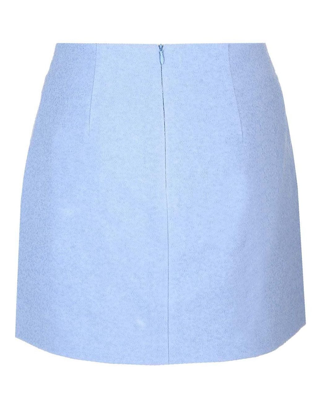 Patou Blue High-Waisted Zipped Mini Skirt