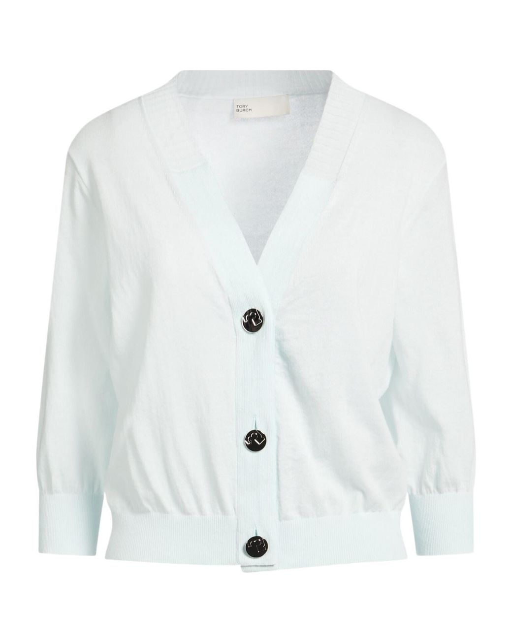 Tory Burch White Solid Color Lightweight Knit Sweater