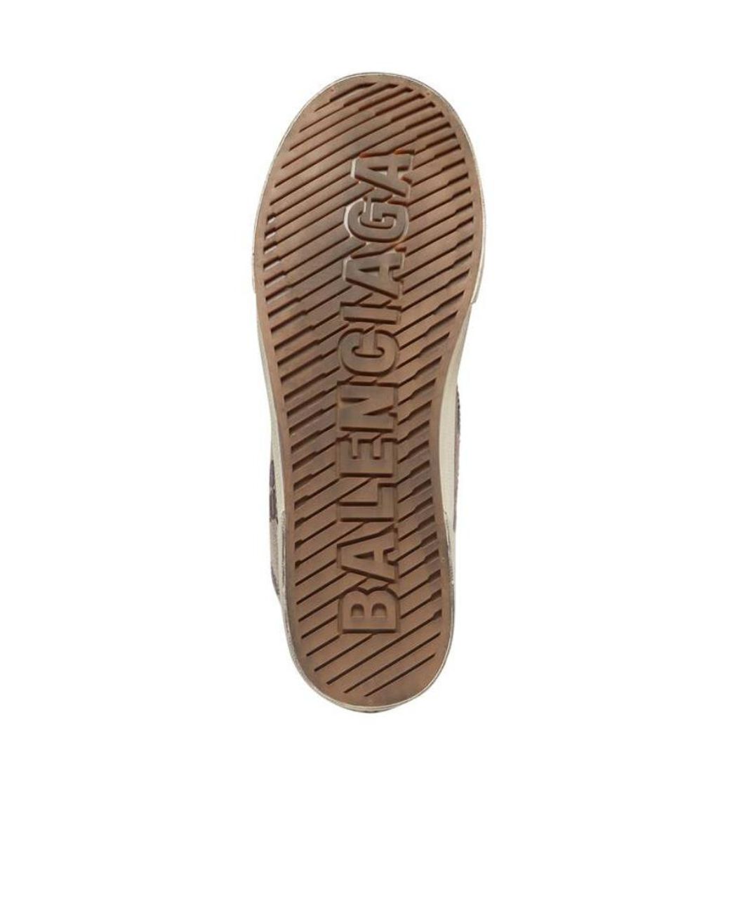 Balenciaga Natural Paris High-Top Laced Sneakers