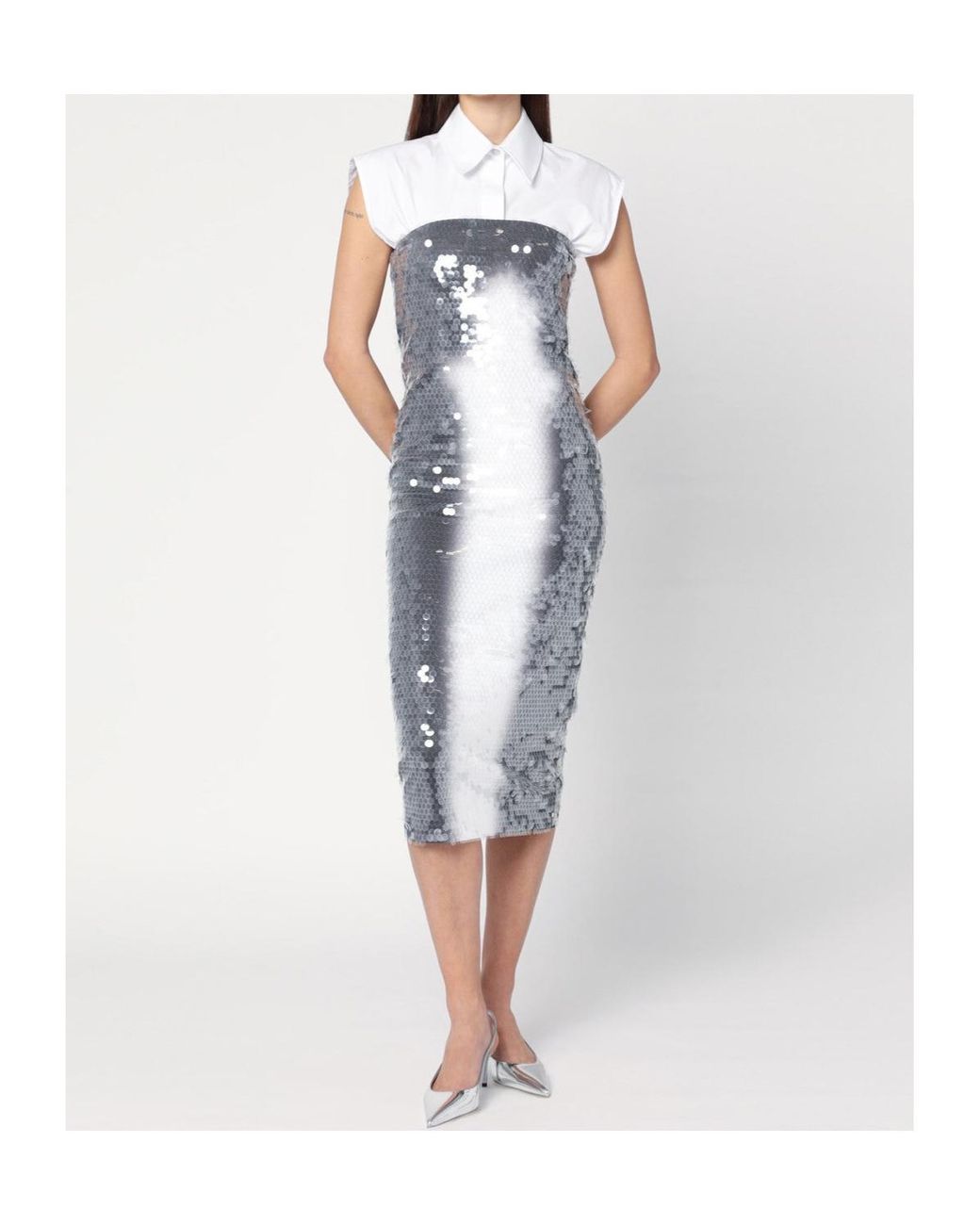 Sportmax Gray Sequined Dress