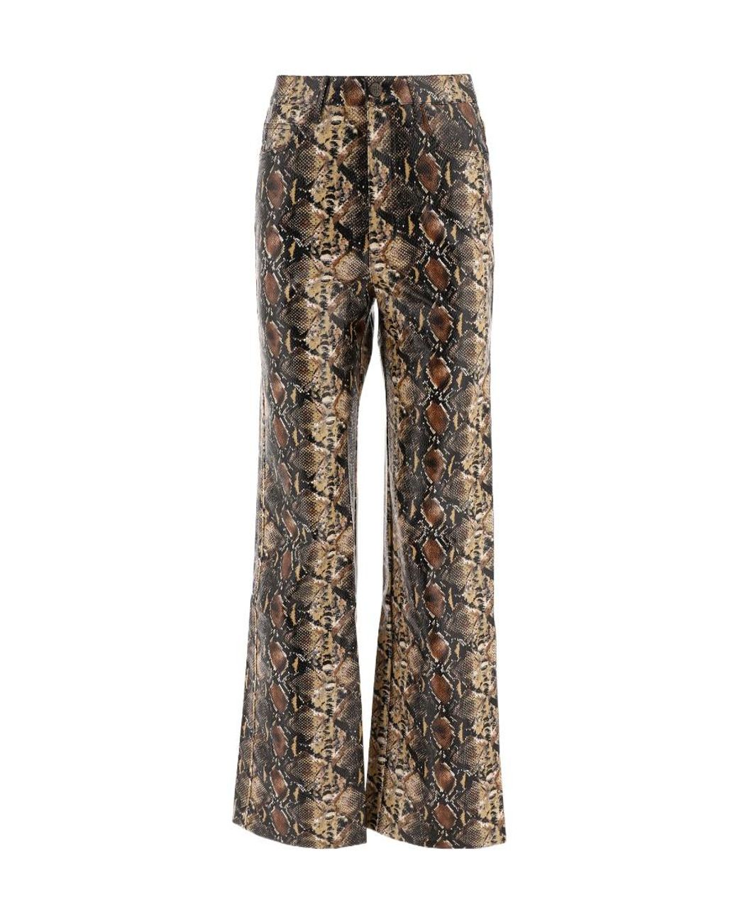 ROTATE BIRGER CHRISTENSEN Natural Snake Bell-Bottom Pants