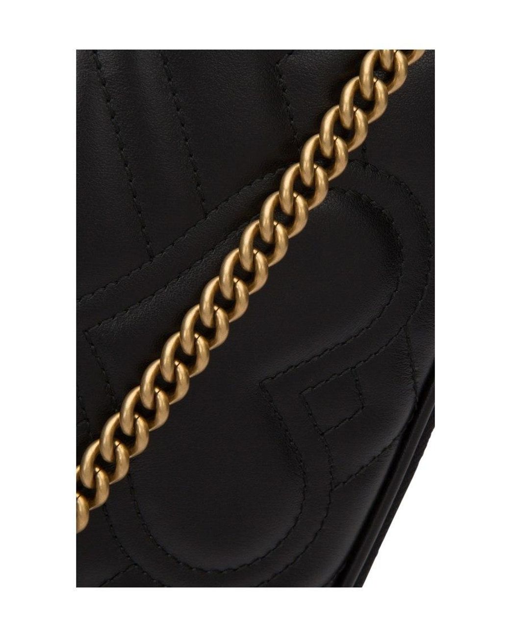 Gucci Black Gg Marmont Mini Chain Bag