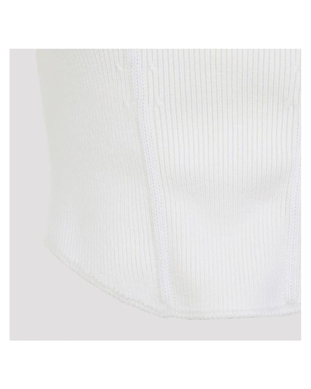 Alaïa White Alaïa Crewneck Sleeveless T-Shirt