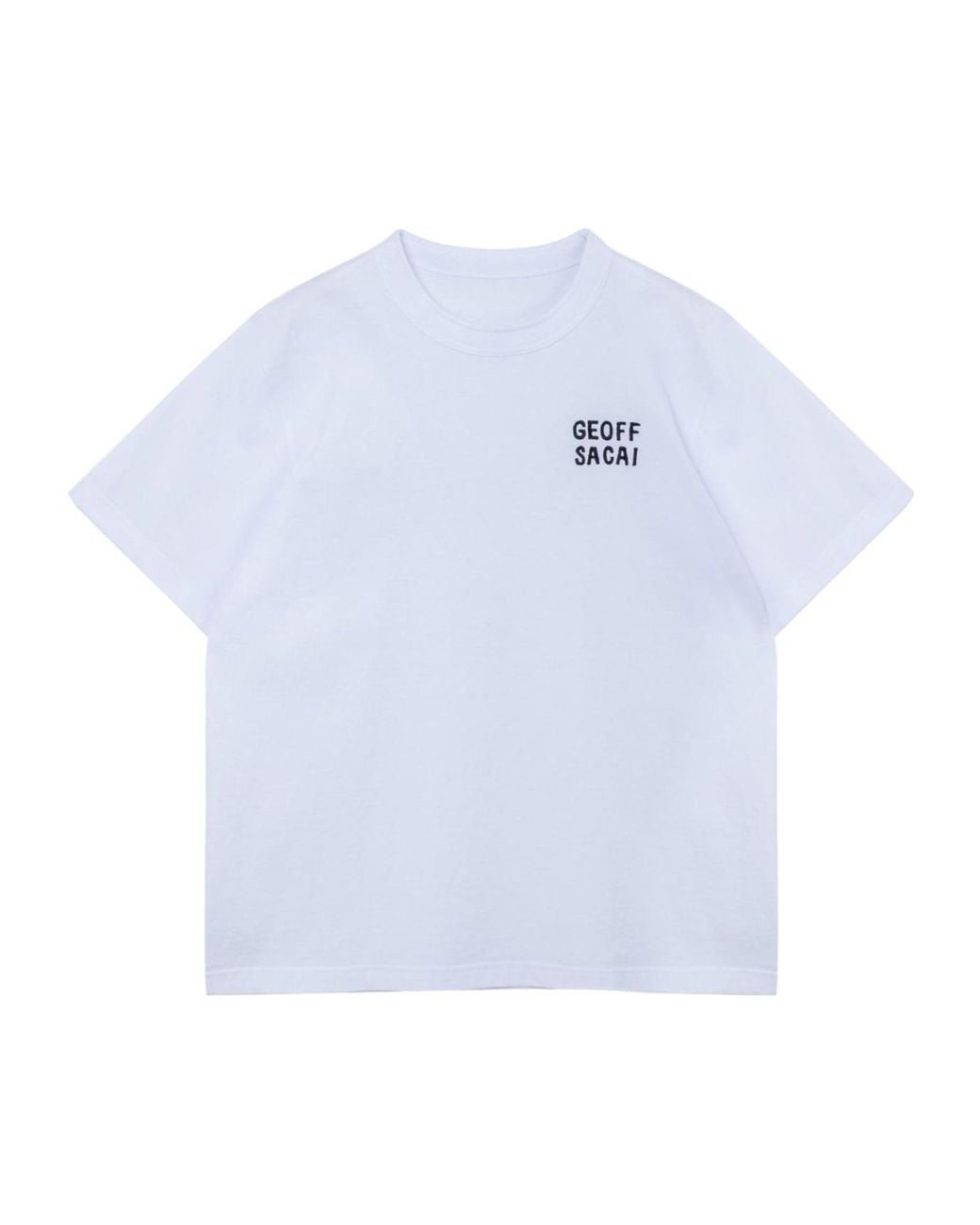 Sacai Blue Logo Detailed Crewneck T-Shirt