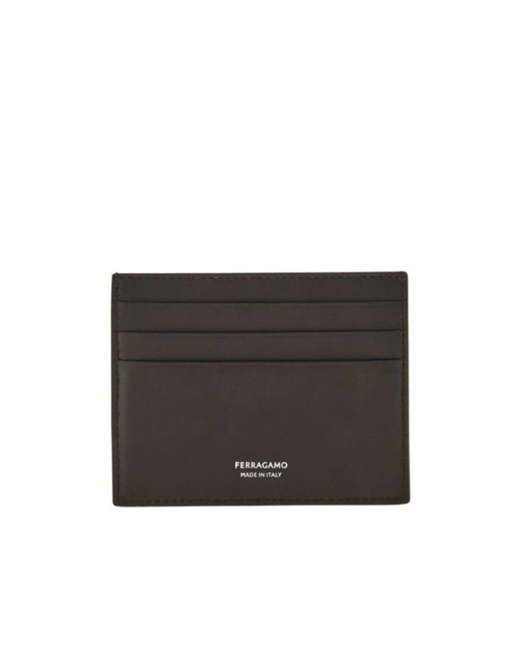 Ferragamo Brown Gancini Credit Card Holder for men