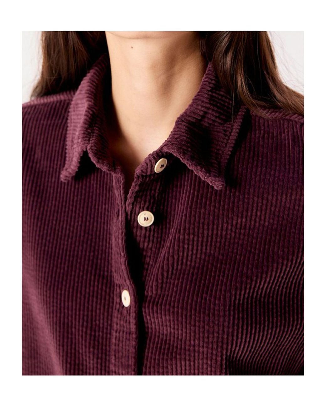 American Vintage Purple Corduroy Oversized Shirt