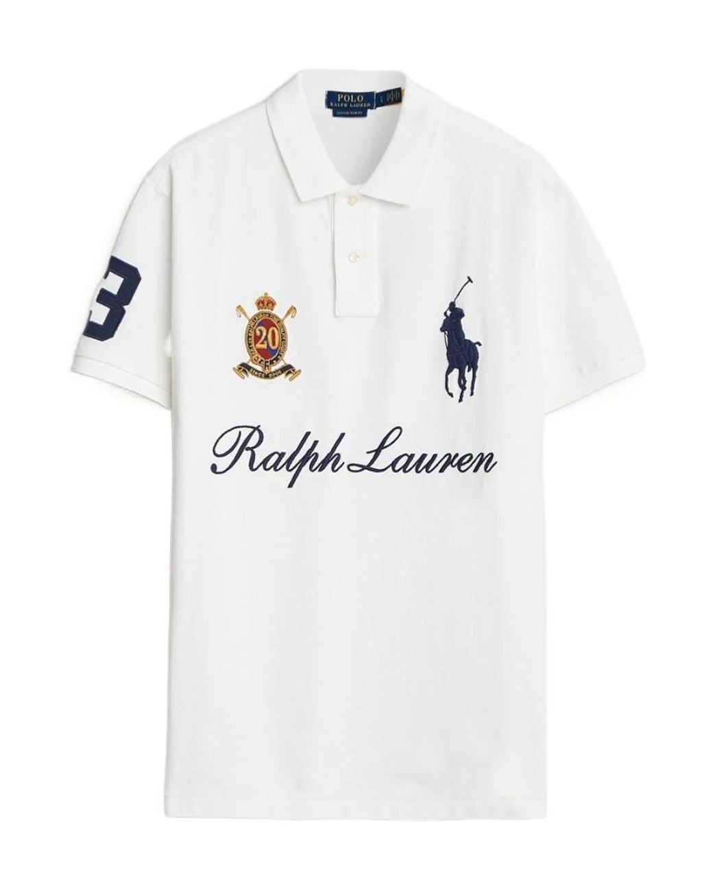 Polo Ralph Lauren Logo Embroidered Polo Shirt in White for Men | Lyst UK