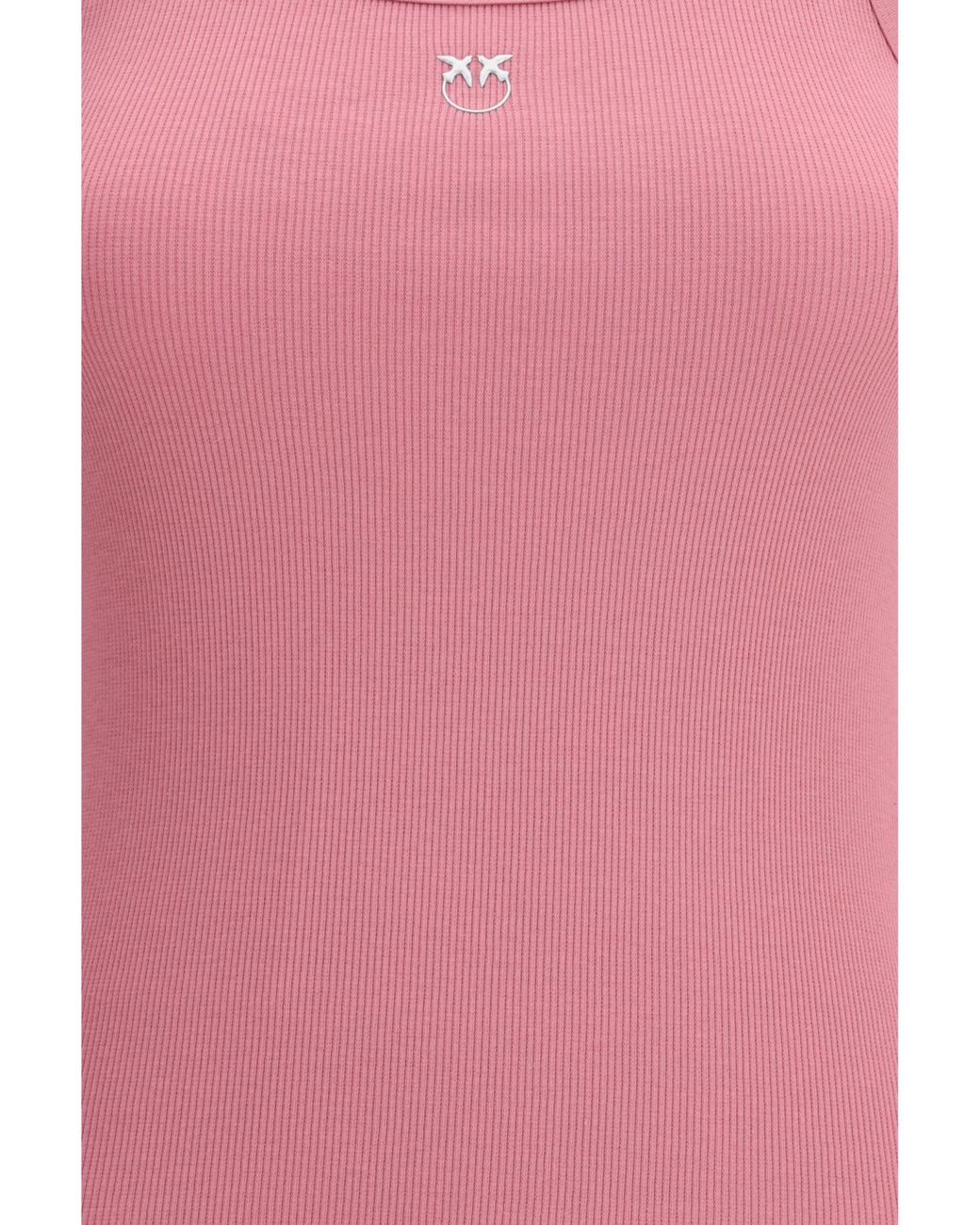 Pinko Pink Multicolor Cotton Sleeveles T