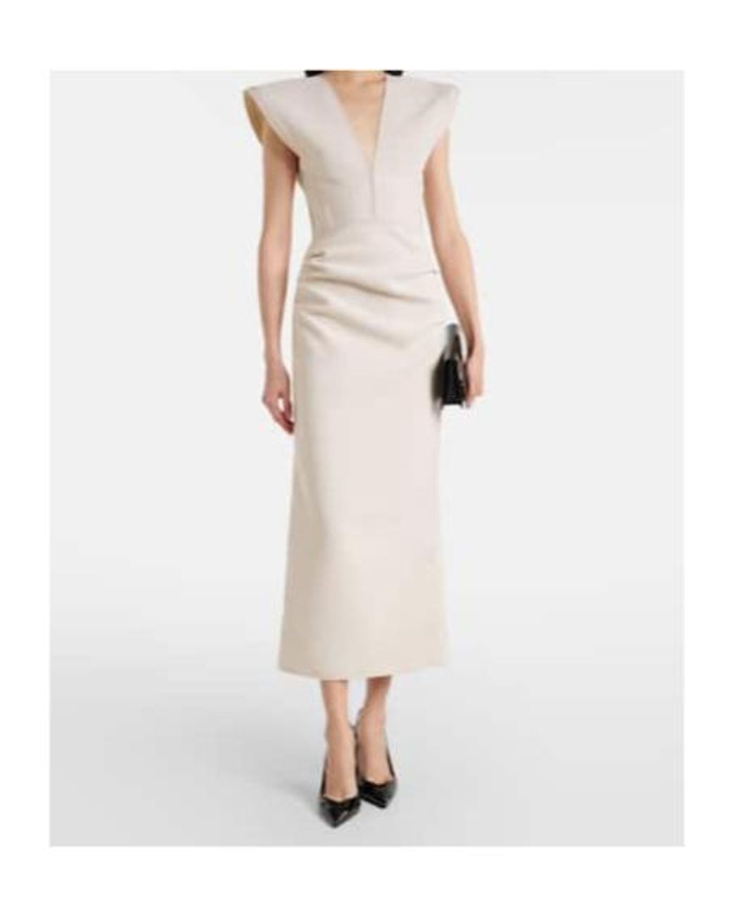 Maticevski White Wingtip Draped Midi Dress