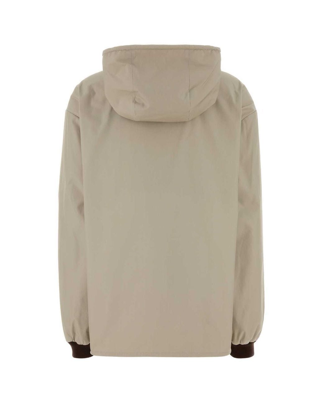 Miu Miu Natural Zip-Up Hooded Jacket