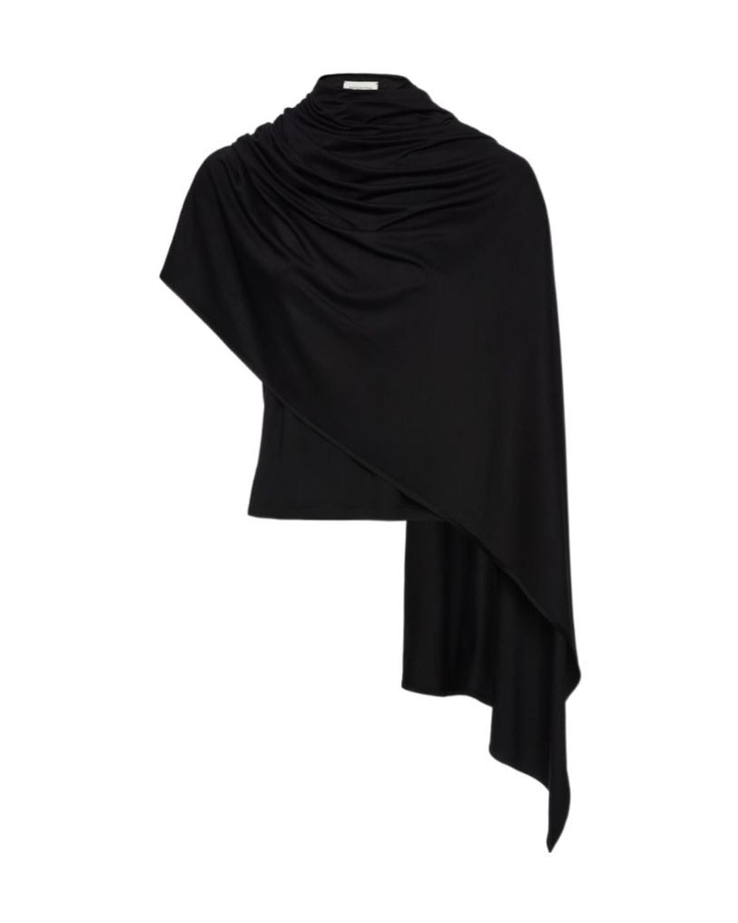 Magda Butrym Black Scarf Detailed Fitted T-Shirt